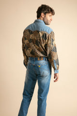 Camisa Vaquera amb Pana Estampada per a Home