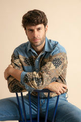 Camisa Vaquera amb Pana Estampada per a Home