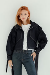 3 in 1 Detachable Denim Trench Coat - Limited Edition