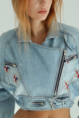 Embroidered 80's Short Jacket - Unique Piece