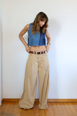 Denim Top with Buttons and Denim Straps