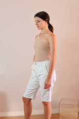 bermudas vaqueras blancas para mujer