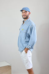 bermudas vaqueras blancas para hombre