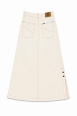 Raw Long Denim Skirt