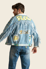 Chaqueta denim para hombre con pintura a mano