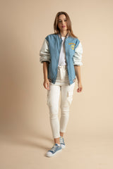 Chaqueta bomber vaquera combinada