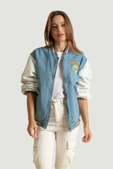 Chaqueta bomber vaquera combinada