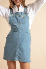 Peto falda denim azul claro