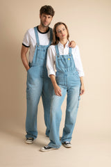 Peto denim unisex azul claro