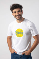 T-shirt with Lettering Bustins Yellow Unisex