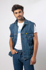 Chaleco vaquero para hombre oversize