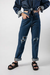 Pantalones vaqueros rectos para mujer