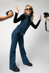 Chaleco vaquero mujer con tachuelas