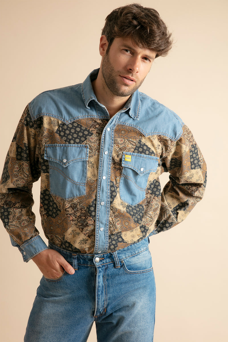 Camisa Vaquera Estampada Hombre – Bustins Jeans