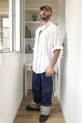 Straight Leg Jeans with Low Turn-Up