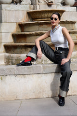 Straight Leg Jeans with Low Turn-Up