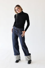 Vaqueros Recto Vuelta Bajo