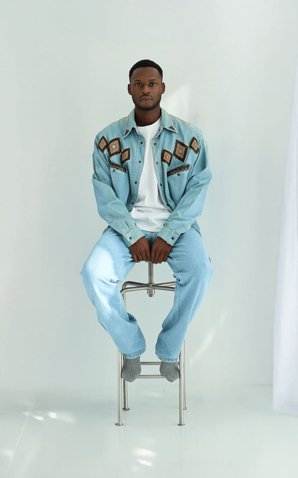Men's Denim Long Sleeve Shirt