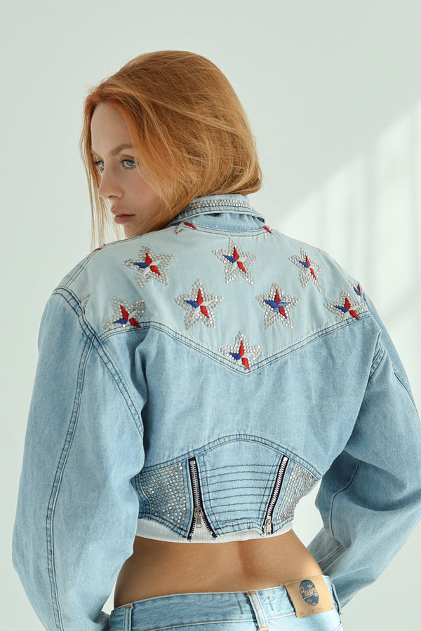 Embroidered 80's Short Jacket - Unique Piece