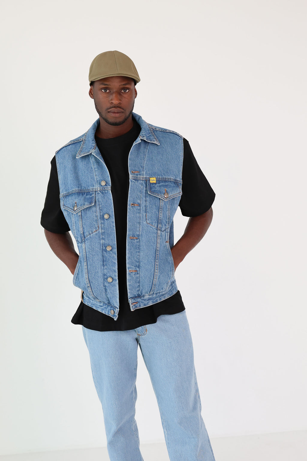 YOUCAI Denim Jeans vest heren cowboy vest slim fit casual YOUCAI Denim Jeans vest heren cowboy vest slim fit casual