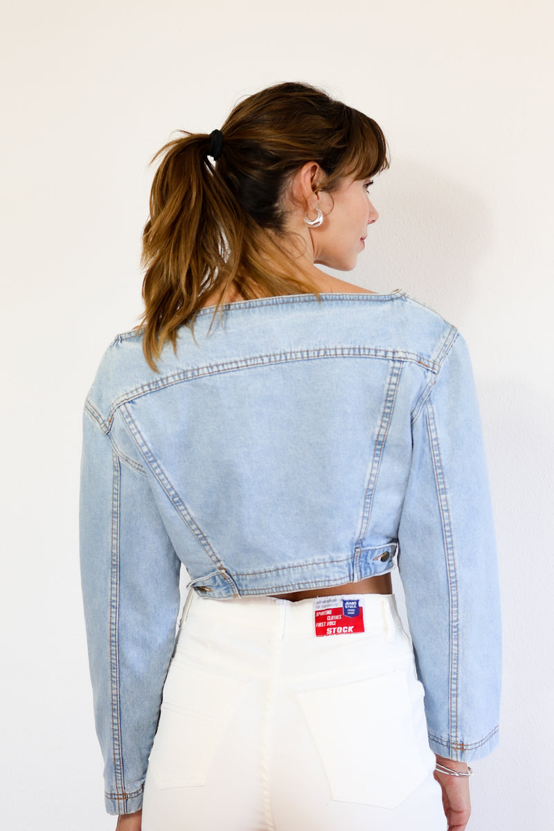 Chaqueta Croped cuello barco