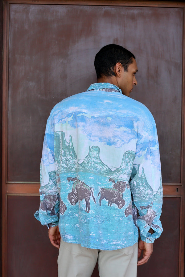 Men's Denim Long Sleeve Shirt