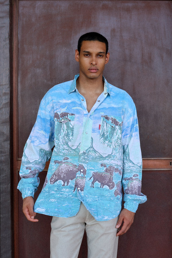 Men's Denim Long Sleeve Shirt