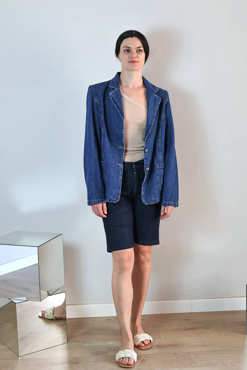 blazer vaquera azul para mujer