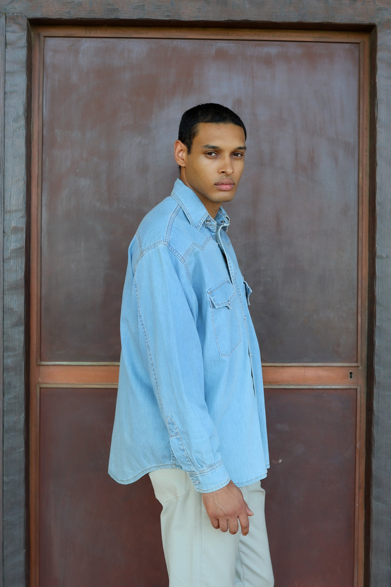 Men's Denim Long Sleeve Shirt