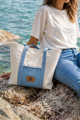 Bolsa vaquera grande Bicolor