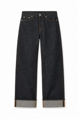 Straight Leg Jeans with Low Turn-Up