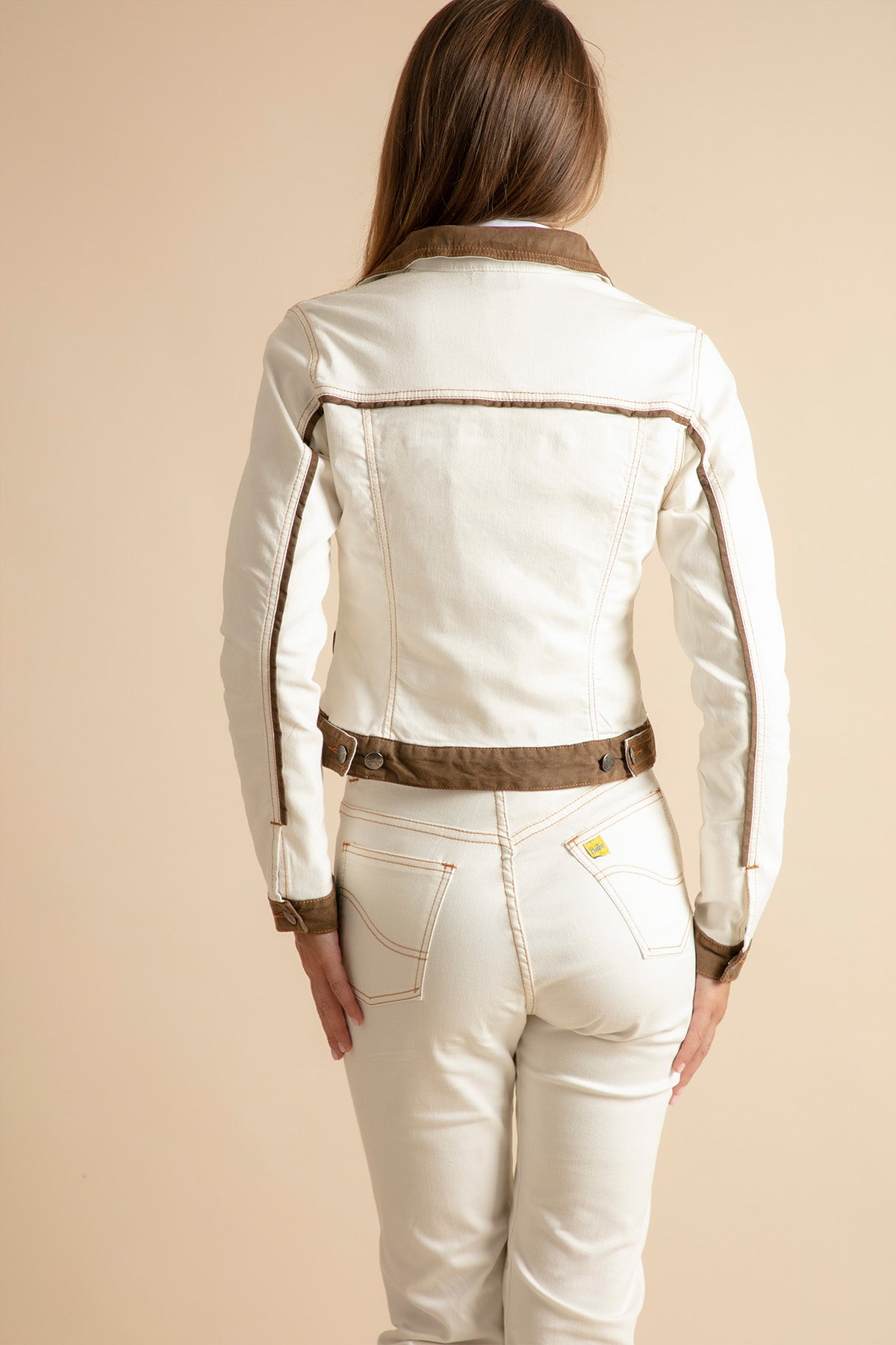 Chaqueta Vaquera Blanca con Piel Edición Limitada – Bustins Jeans