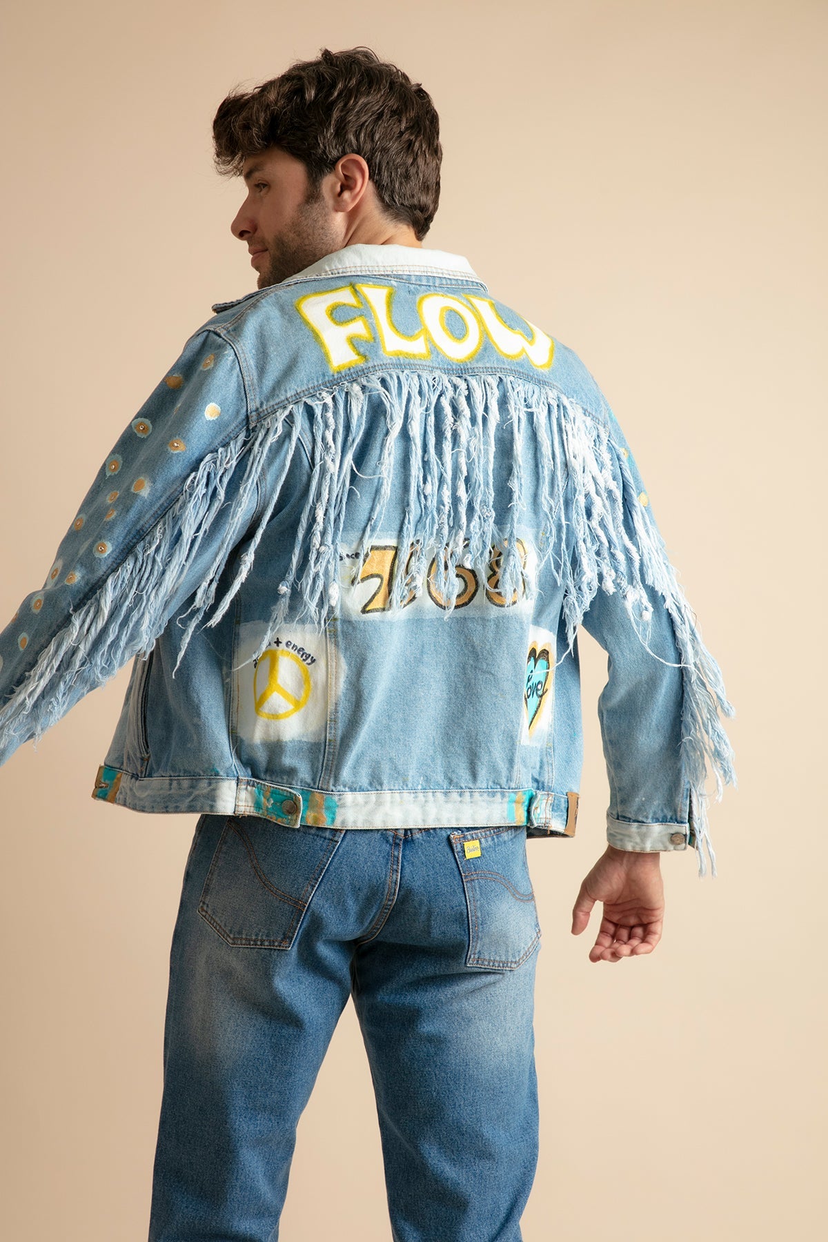 Hand Painted Denim Jacket for men - Limited Edition