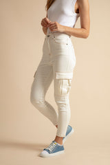 White cargo jeans