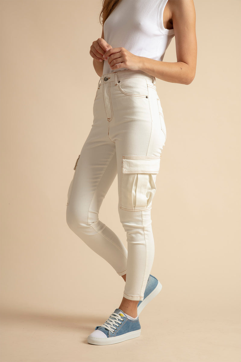 Vaqueros Cargo blancos para Mujer – Bustins Jeans