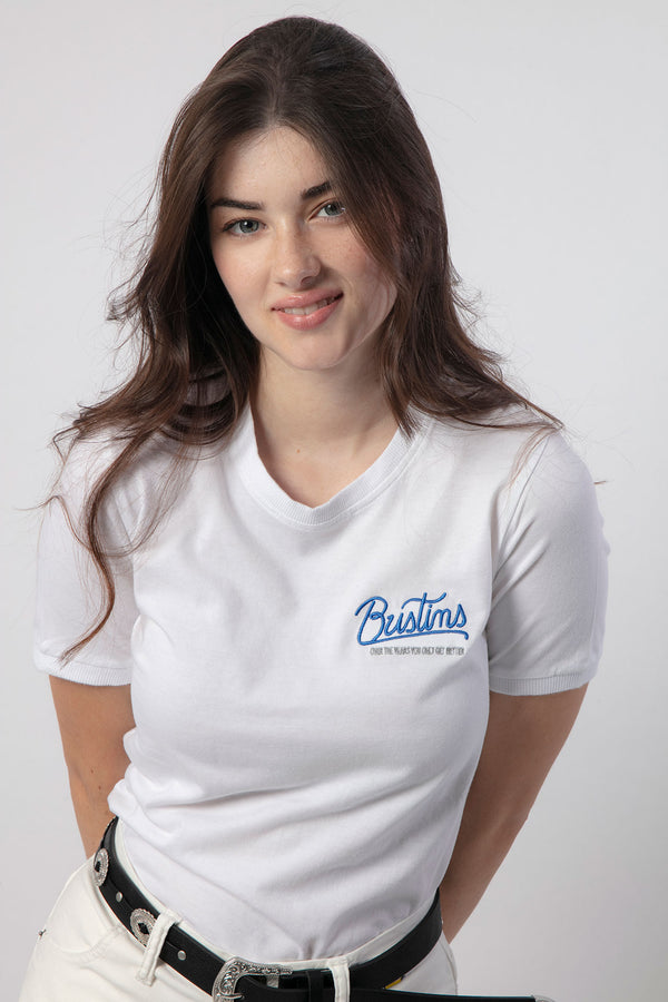 Camiseta de algodón para mujer con el logo de Bustins