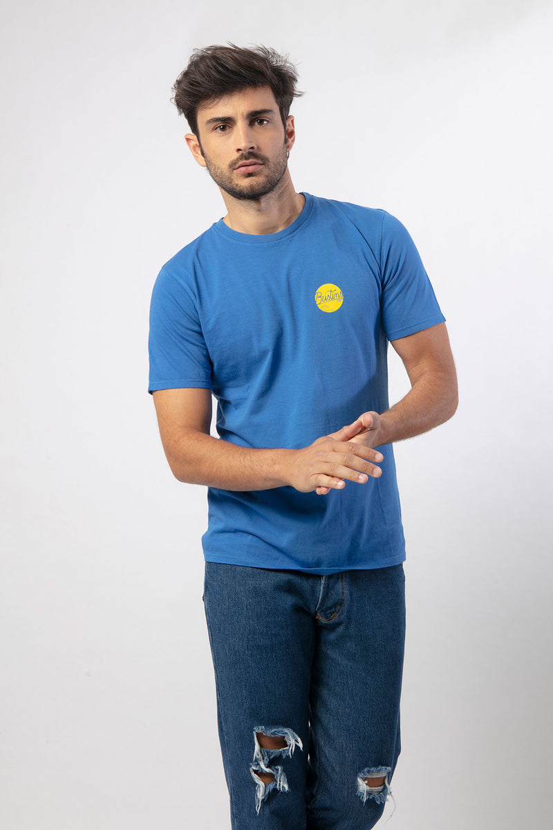 Camiseta de Algodón Orgánico Azul para Hombre