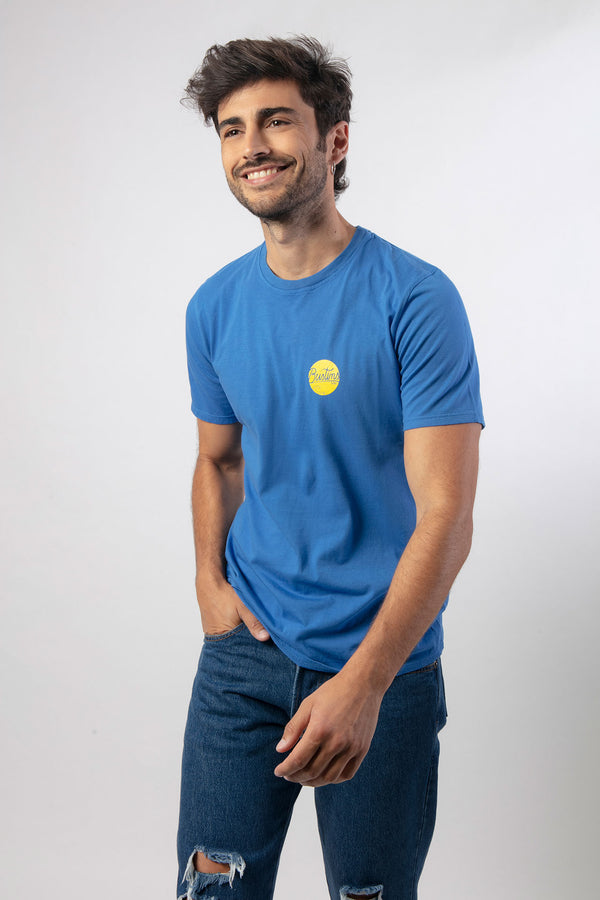 Camiseta de Algodón Orgánico Azul para Hombre